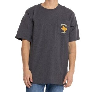 Carhartt T Shirt Man LT Gray Relaxed Fit Heavyweight Short Sleeves Texas Graphic